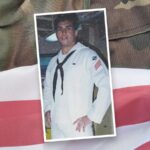 Scott, a U.S. Navy Gulf War combat veteran, pictured in 1990 as he prepared to deploy to the Gulf.