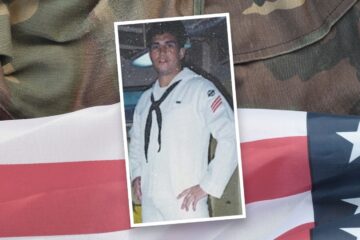 Scott, a U.S. Navy Gulf War combat veteran, pictured in 1990 as he prepared to deploy to the Gulf.