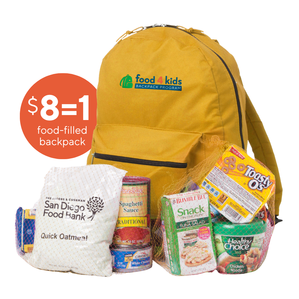 Food 4 Kids sample backpack.
