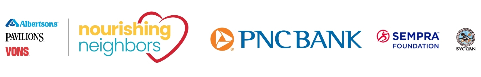 Albertsons Vons Pavilions, PNC Bank, Sempra Foundation, Sycuan Band of the Kumeyaay Nation.